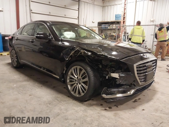 2018 Genesis G80 Ultimate with VIN KMHGN4JF2JU265826, listed as a IAAI auction lot 41749930 with 38,171 mi miles and . Bid and sale history available at carsss.com. Image 1.