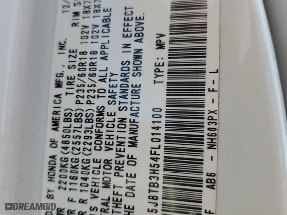 2015 Acura RDX Tech Pkg with VIN 5J8TB3H54FL014100, listed as a Copart auction lot 49879555 with 157,115 mi miles and Salvage Title. Bid and sale history available at carsss.com. Image 16.