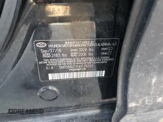 2017 Hyundai Elantra Limited with VIN 5NPD84LFXHH139293, listed as a Copart auction lot 49239355 with 113,318 mi miles and Salvage Title. Bid and sale history available at DreamBid. Image 12.