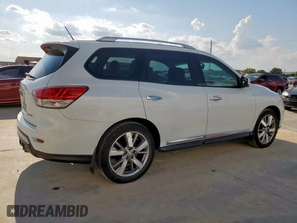 2014 Nissan Pathfinder Platinum with VIN 5N1AR2MNXEC636633, listed as a Copart auction lot 63584915 with 181,877 mi miles and Salvage title. Bid and sale history available at DreamBid. Image 3.