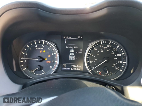 2019 Infiniti Q50 Luxe with VIN JN1EV7AR4KM591722, listed as a Copart auction lot 46364075 with 78,760 mi miles and Salvage Title. Bid and sale history available at carsss.com. Image 9.