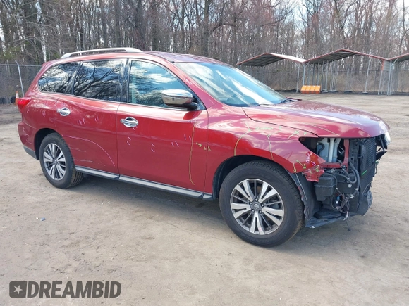 2017 Nissan Pathfinder SV with VIN 5N1DR2MN9HC665042, listed as a IAAI auction lot 41869485 with 117,384 mi miles and . Bid and sale history available at DreamBid. Image 1.