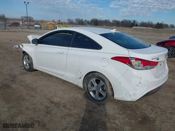 2013 Hyundai Elantra Coupe GS with VIN KMHDH6AE2DU023345, listed as a IAAI auction lot 41685816 with 1 mi miles. Bid and sale history available at carsss.com. Image 3.