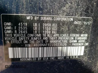 2018 Subaru Legacy Premium with VIN 4S3BNAF62J3023520, listed as a Copart auction lot 63363523 with 88,349 mi miles. Bid and sale history available at carsss.com. Image 12.