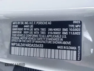2024 Porsche Cayenne S z VIN WP1AL2AY4RDA33633, wystawiony jako IAAI lot #41405207 z przebiegiem 4 157 mil mil oraz . Historia ofert i sprzedaży dostępna na DreamBid. Obrazek 9.