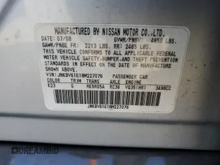2008 Infiniti G35 Journey with VIN JNKBV61E18M227076, listed as a Copart auction lot 48754565 with 174,518 mi miles and Salvage Title. Bid and sale history available at DreamBid. Image 13.