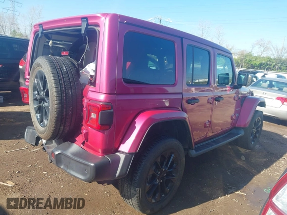 2021 Jeep Wrangler Unlimited Sahara with VIN 1C4JJXP63MW863995, listed as a IAAI auction lot 42037221 with 41,308 mi miles and . Bid and sale history available at DreamBid. Image 4.