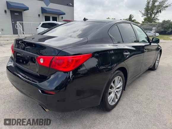 2017 Infiniti Q50 Premium with VIN JN1EV7AR8HM835199, listed as a Copart auction lot 63226895 with 46,714 mi miles and Salvage title. Bid and sale history available at DreamBid. Image 3.