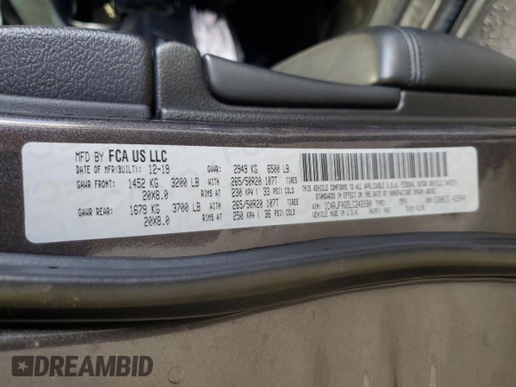 2020 Jeep Grand Cherokee Altitude with VIN 1C4RJFAG5LC243180, listed as a Copart auction lot 49681785 with 102,440 mi miles and Salvage Title. Bid and sale history available at carsss.com. Image 15.