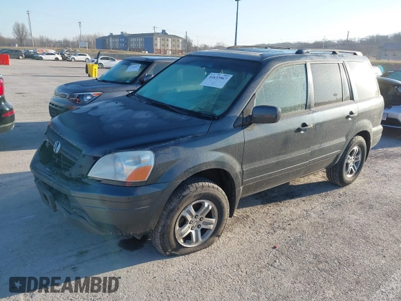 2005 Honda Pilot EX-L with VIN 5FNYF18505B036545, listed as a IAAI auction lot 41633967 with 184,038 mi miles. Bid and sale history available at carsss.com. Image 4.