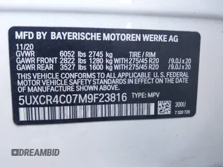 2021 BMW X5 sDrive40i with VIN 5UXCR4C07M9F23816, listed as a IAAI auction lot 41871364 with 55,401 mi miles. Bid and sale history available at carsss.com. Image 9.