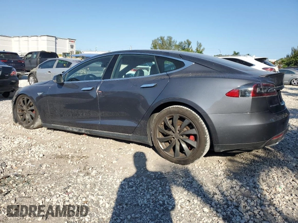 2014 Tesla Model S P85D with VIN 5YJSA1H28EFP66441, listed as a Copart auction lot 43846415 with 93,376 mi miles and Clean Title. Bid and sale history available at DreamBid. Image 2.