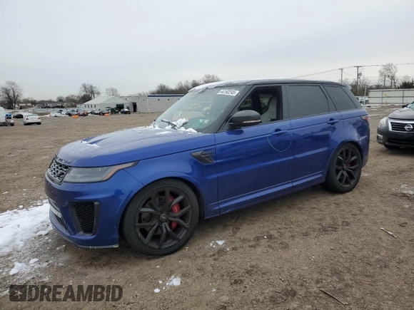 2021 Land Rover Range Rover Sport SVR z VIN SALWZ2RE9MA772872, wystawiony jako Copart lot #44192245 z przebiegiem 68 761 mil mil oraz Szkoda całkowita • Salvage title. Historia ofert i sprzedaży dostępna na DreamBid. Obrazek 1.