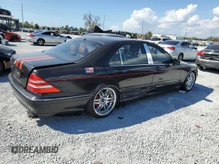 2001 Mercedes-Benz S-Class with VIN WDBNG75J91A206360, listed as a Copart auction lot 44609455 with 0 mi miles and Salvage Title. Bid and sale history available at carsss.com. Image 3.