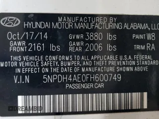 2015 Hyundai Elantra SE z VIN 5NPDH4AE0FH600749, wystawiony jako Copart lot #56636655 z przebiegiem 148 740 mil mil oraz Szkoda całkowita • Salvage title. Historia ofert i sprzedaży dostępna na DreamBid. Obrazek 12.
