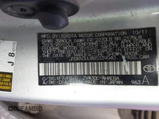 2011 Toyota Prius I with VIN JTDKN3DU8B5339040, listed as a IAAI auction lot 41729244 with 213,628 mi miles. Bid and sale history available at carsss.com. Image 9.