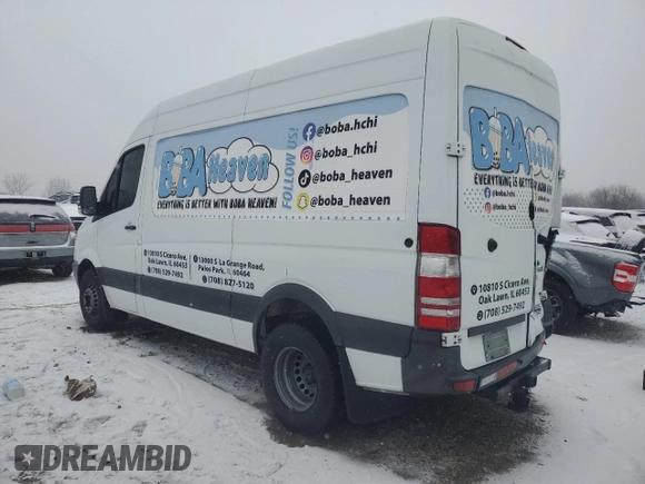 2013 Mercedes-Benz Sprinter with VIN WD3PF0CCXD5738068, listed as a Copart auction lot 86983934 with 348,679 mi miles and Salvage Title. Bid and sale history available at DreamBid. Image 2.