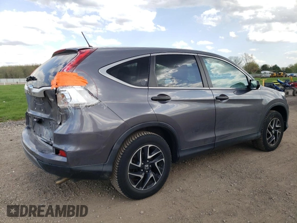 2016 Honda CR-V SE with VIN 2HKRM4H48GH726163, listed as a Copart auction lot 54677685 with 78,565 mi miles and Salvage Title. Bid and sale history available at carsss.com. Image 3.