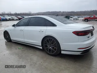 2021 Audi A8 with VIN WAU8DAF87MN011853, listed as a Copart auction lot 47758395 with 63,217 mi miles and Salvage Title. Bid and sale history available at carsss.com. Image 2.