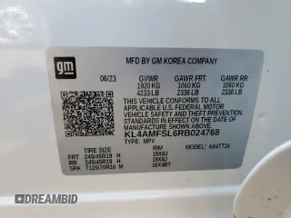 2024 Buick Encore GX Avenir с VIN KL4AMFSL6RB024768, выставлен на аукционе Copart как лот 61689245 с пробегом 5 198 миль миль и Списание • Salvage title. История ставок и продаж доступна на DreamBid. Изображение 14.