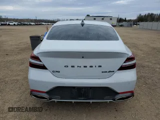 2023 Genesis G70 3.3T with VIN KMTG54TEXPU114395, listed as a Copart auction lot 81237134 with 27,207 mi miles and Salvage Title. Bid and sale history available at DreamBid. Image 6.