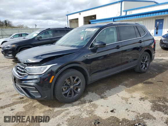 2023 Volkswagen Tiguan SE with VIN 3VVNB7AX2PM058818, listed as a Copart auction lot 55518755 with 35,878 mi miles and Salvage title. Bid and sale history available at DreamBid. Image 1.