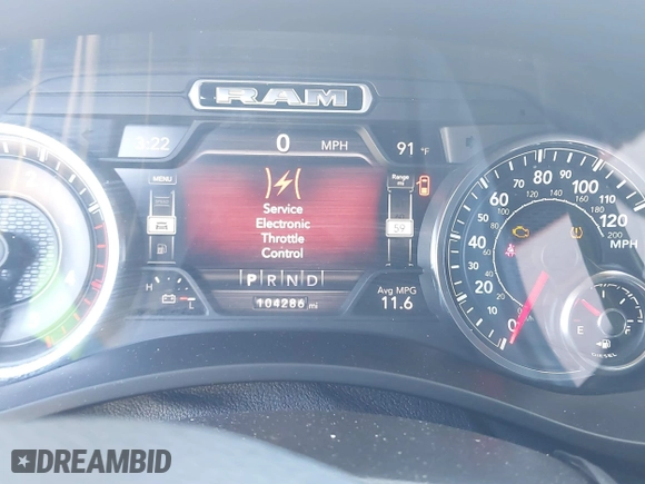 2019 Ram 2500 Laramie with VIN 3C6UR5FLXKG710325, listed as a IAAI auction lot 41853777 with 104,286 mi miles. Bid and sale history available at carsss.com. Image 7.