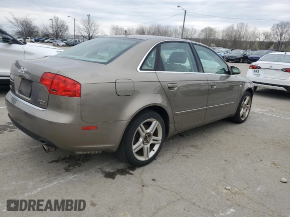 2007 Audi A4 2.0T with VIN WAUDF78E87A118419, listed as a Copart auction lot 50788785 with 171,703 mi miles and Salvage Title. Bid and sale history available at carsss.com. Image 3.