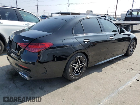 2024 Mercedes-Benz C 300 z VIN W1KAF4HB2RR190933, wystawiony jako Copart lot #62954185 z przebiegiem 2 745 mil mil oraz Szkoda całkowita • Salvage title. Historia ofert i sprzedaży dostępna na DreamBid. Obrazek 3.