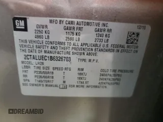 2011 GMC Terrain SLT-1 with VIN 2CTALUEC1B6326703, listed as a Copart auction lot 52242205 with 147,013 mi miles and Clean Title. Bid and sale history available at carsss.com. Image 13.