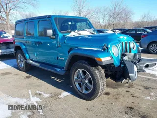 2019 Jeep Wrangler Unlimited Sahara with VIN 1C4HJXEN7KW641854, listed as a IAAI auction lot 41635091 with 51,039 mi miles. Bid and sale history available at carsss.com. Image 1.