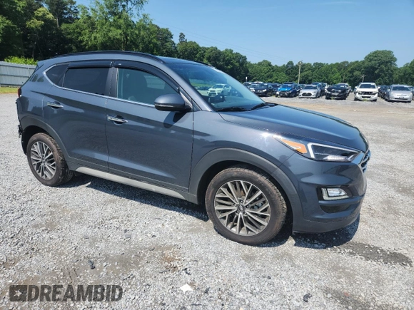 2021 Hyundai Tucson Ultimate with VIN KM8J33AL9MU343048, listed as a Copart auction lot 57421225 with 43,322 mi miles and Salvage title. Bid and sale history available at DreamBid. Image 4.