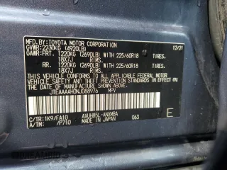 2022 Toyota Venza LE with VIN JTEAAAAH0NJ088976, listed as a Copart auction lot 46209674 with 92,306 mi miles and Salvage Title. Bid and sale history available at carsss.com. Image 13.