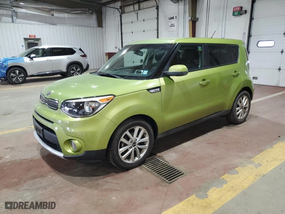 2017 Kia Soul + with VIN KNDJP3A50H7878154, listed as a Copart auction lot 53185805 with 57,363 mi miles and Salvage Title. Bid and sale history available at carsss.com. Image 1.