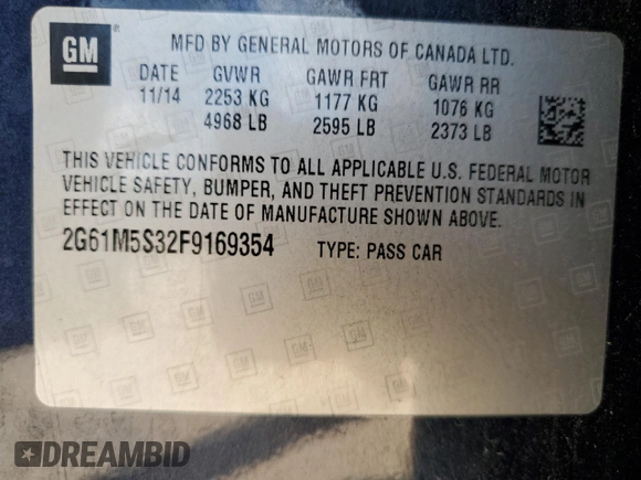 2015 Cadillac XTS Luxury z VIN 2G61M5S32F9169354, wystawiony jako Copart lot #54887215 z przebiegiem 138 795 mil mil oraz Szkoda całkowita • Salvage title. Historia ofert i sprzedaży dostępna na DreamBid. Obrazek 12.