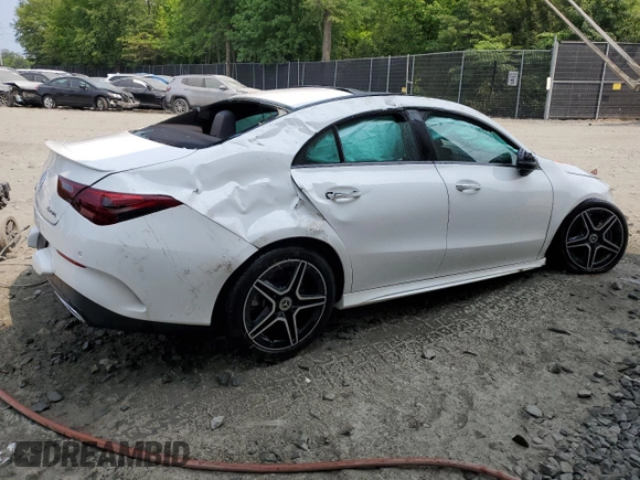 2024 Mercedes-Benz CLA 250 with VIN W1K5J4HBXRN454116, listed as a Copart auction lot 59536385 with Not provided miles and Salvage title. Bid and sale history available at DreamBid. Image 3.