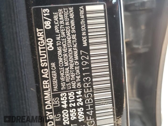 2014 Mercedes-Benz C 250 Sport with VIN WDDGF4HB5ER311927, listed as a Copart auction lot 52055205 with 89,952 mi miles and Salvage title. Bid and sale history available at DreamBid. Image 14.