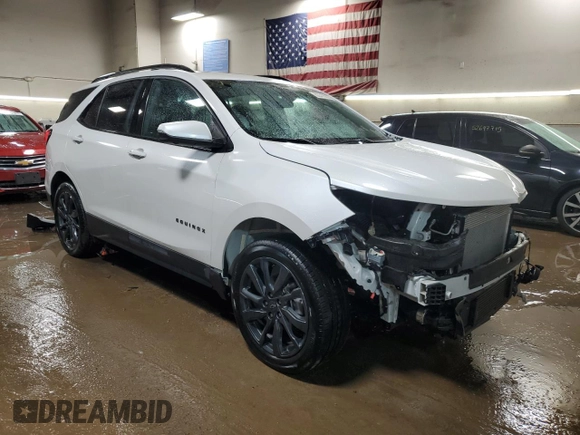 2023 Chevrolet Equinox RS with VIN 3GNAXWEG9PS110886, listed as a Copart auction lot 52318225 with 28,557 mi miles and Salvage title. Bid and sale history available at DreamBid. Image 4.