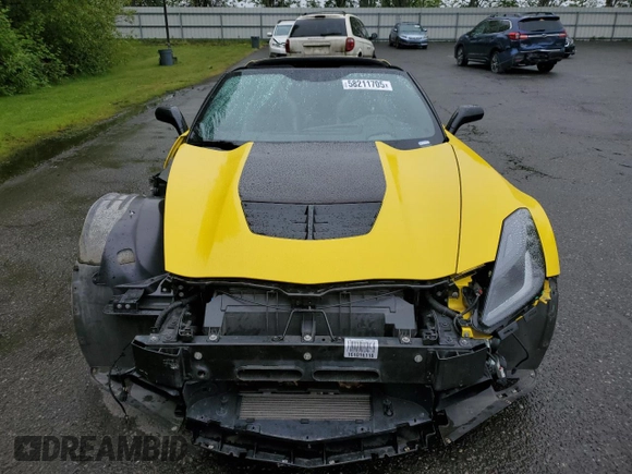 2016 Chevrolet Corvette Z06 3LZ z VIN 1G1YU2D63G5604830, wystawiony jako Copart lot #58211705 z przebiegiem 41 990 mil mil oraz Szkoda całkowita • Salvage title. Historia ofert i sprzedaży dostępna na DreamBid. Obrazek 5.