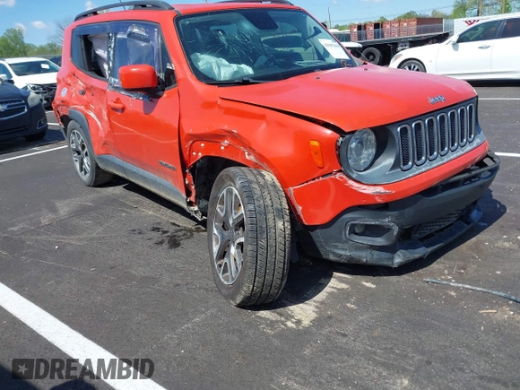 2017 Jeep Renegade Latitude z VIN ZACCJABB4HPG33377, wystawiony jako IAAI lot #41967663 z przebiegiem 141 201 mil mil oraz . Historia ofert i sprzedaży dostępna na DreamBid. Obrazek 1.