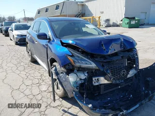 2021 Nissan Murano SV with VIN 5N1AZ2BS9MC126295, listed as a IAAI auction lot 41992143 with 33,385 mi miles and . Bid and sale history available at DreamBid. Image 1.