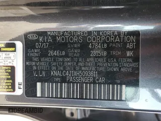 2017 Kia Cadenza Premium with VIN KNALC4J1XH5093611, listed as a Copart auction lot 43284665 with 37,688 mi miles and Salvage Title. Bid and sale history available at carsss.com. Image 12.