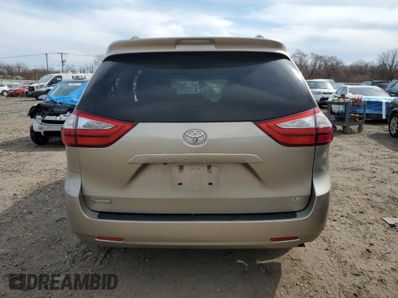 2017 Toyota Sienna LE Auto Access Seat with VIN 5TDKZ3DCXHS782353, listed as a Copart auction lot 49989555 with 102,129 mi miles and Salvage Title. Bid and sale history available at carsss.com. Image 6.