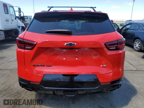 2023 Chevrolet Blazer RS with VIN 3GNKBKRSXPS190337, listed as a Copart auction lot 53292455 with 32,030 mi miles and Salvage title. Bid and sale history available at DreamBid. Image 6.