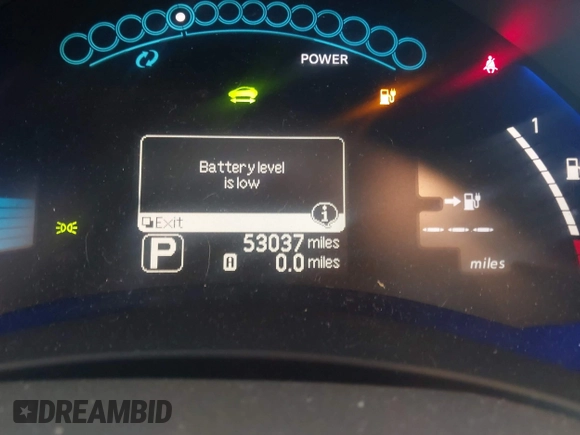 2012 Nissan LEAF SL with VIN JN1AZ0CP6CT018088, listed as a IAAI auction lot 42176194 with 53,037 mi miles. Bid and sale history available at carsss.com. Image 12.
