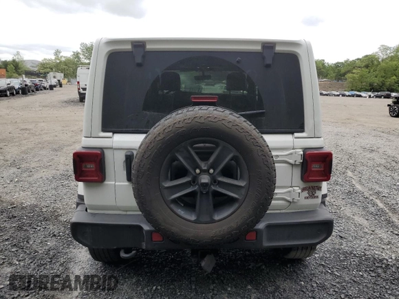 2021 Jeep Wrangler Unlimited Sahara with VIN 1C4HJXEN7MW563272, listed as a Copart auction lot 57398575 with 73,861 mi miles and Salvage title. Bid and sale history available at DreamBid. Image 6.
