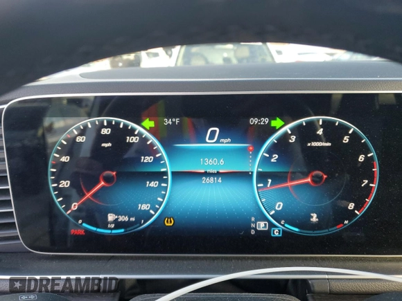 2022 Mercedes-Benz GLE 350 with VIN 4JGFB4KB9NA799932, listed as a Copart auction lot 43086655 with 26,814 mi miles and Salvage title. Bid and sale history available at DreamBid. Image 9.