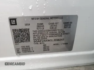 2020 Buick Enclave Essence with VIN 5GAEVAKW1LJ158247, listed as a Copart auction lot 50782825 with 40,799 mi miles and Salvage Title. Bid and sale history available at DreamBid. Image 13.
