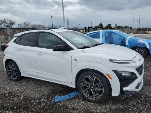 2022 Hyundai Kona N Line with VIN KM8K33A3XNU802061, listed as a Copart auction lot 52388735 with 58,892 mi miles and Salvage Title. Bid and sale history available at carsss.com. Image 4.