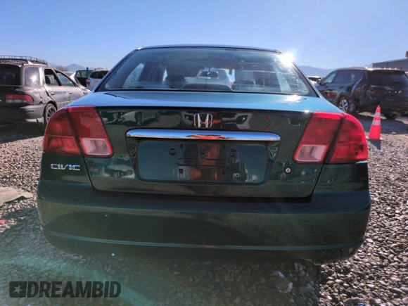 2001 Honda Civic EX with VIN 2HGES26761H602898, listed as a Copart auction lot 50371535 with 148,669 mi miles and Salvage Title. Bid and sale history available at DreamBid. Image 6.